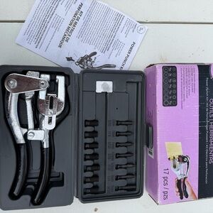 Mild Steel Power Hole Punch Kit - Sheet Metal - Hand Tool Set Heavy Duty Punch